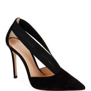 Gianvito Rossi Elastic-Strap Suede Pumps